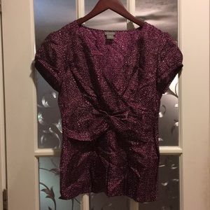 Anne Taylor Plum, V-Neck, Top